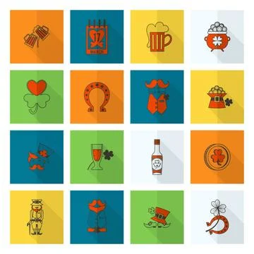 Saint Patricks Day Icon Set Saint Patricks Day Icon Set. Vector. Clean Wor... Stock Photos