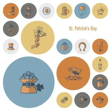 Saint Patricks Day Icon Set Saint Patricks Day Icon Set. Vector. Clean Wor... Stock Photos