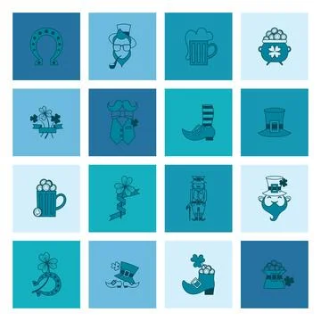 Saint Patricks Day Icon Set Saint Patricks Day Icon Set. Vector. Clean Wor... Stock Photos
