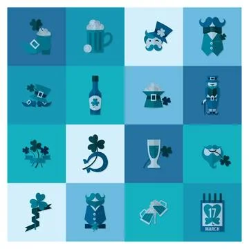Saint Patricks Day Icon Set Saint Patricks Day Icon Set. Vector. Clean Wor... Stock Photos