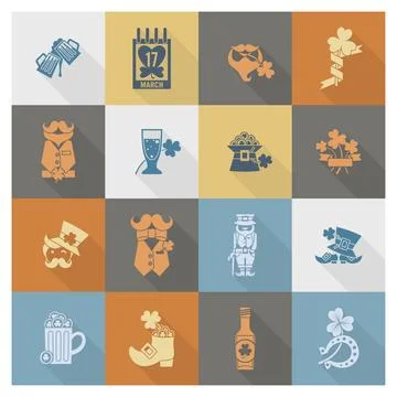 Saint Patricks Day Icon Set Saint Patricks Day Icon Set. Vector. Clean Wor... Stock Photos