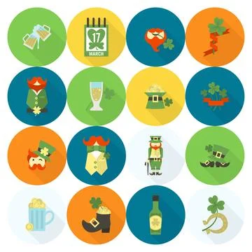Saint Patricks Day Icon Set Saint Patricks Day Icon Set. Vector. Clean Wor... Stock Photos