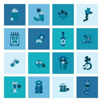 Saint Patricks Day Icon Set Saint Patricks Day Icon Set. Vector. Clean Wor... Stock Photos