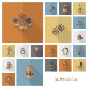 Saint Patricks Day Icon Set Saint Patricks Day Icon Set. Vector. Clean Wor... Stock Photos