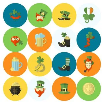 Saint Patricks Day Icon Set Saint Patricks Day Icon Set. Vector. Clean Wor... Stock Photos