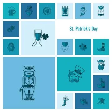 Saint Patricks Day Icon Set Saint Patricks Day Icon Set. Vector. Clean Wor... Stock Photos