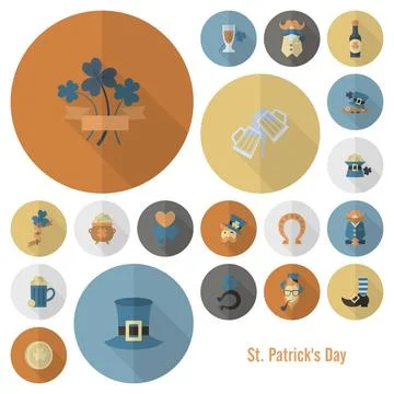 Saint Patricks Day Icon Set Saint Patricks Day Icon Set. Vector. Clean Wor... Stock Photos