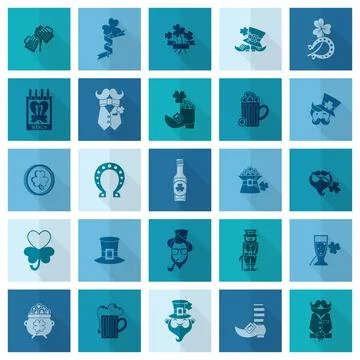 Saint Patricks Day Icon Set Saint Patricks Day Icon Set. Vector. Clean Wor... Stock Photos