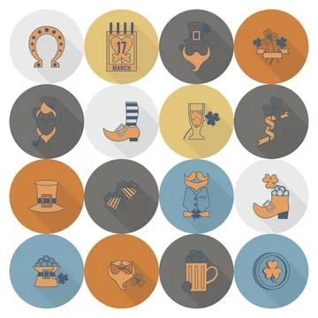 Saint Patricks Day Icon Set Saint Patricks Day Icon Set. Vector. Clean Wor... Stock Photos
