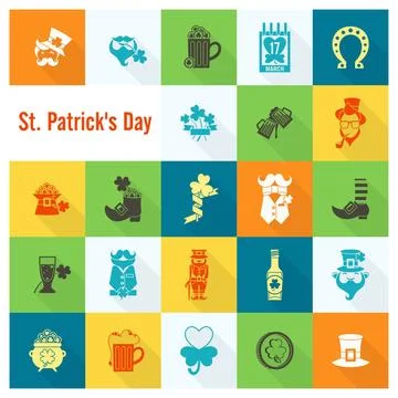 Saint Patricks Day Icon Set Saint Patricks Day Icon Set. Vector. Clean Wor... Stock Photos