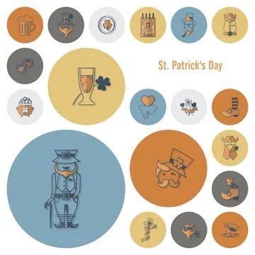 Saint Patricks Day Icon Set Saint Patricks Day Icon Set. Vector. Clean Wor... Stock Photos