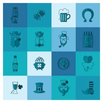 Saint Patricks Day Icon Set Saint Patricks Day Icon Set. Vector. Clean Wor... Stock Photos