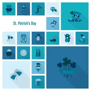 Saint Patricks Day Icon Set Saint Patricks Day Icon Set. Vector. Clean Wor... Stock Photos
