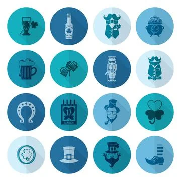 Saint Patricks Day Icon Set Saint Patricks Day Icon Set. Vector. Clean Wor... Stock Photos