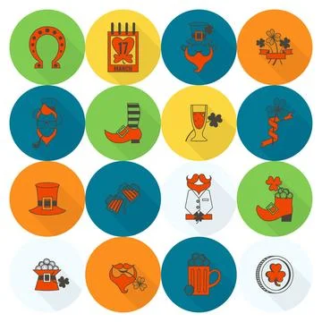 Saint Patricks Day Icon Set Saint Patricks Day Icon Set. Vector. Clean Wor... Foto stock