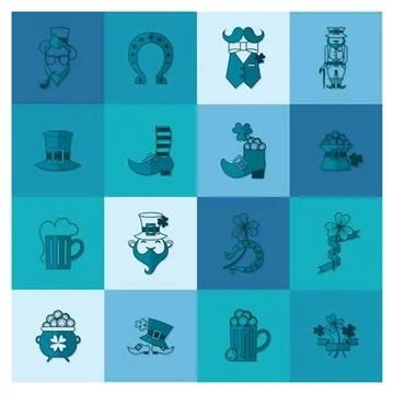 Saint Patricks Day Icon Set Saint Patricks Day Icon Set. Vector. Clean Wor... Stock Photos
