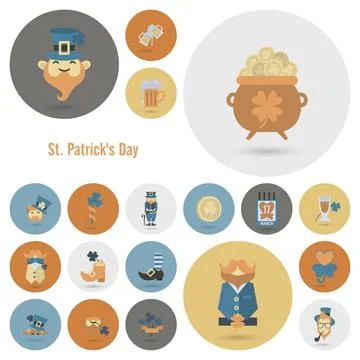 Saint Patricks Day Icon Set Saint Patricks Day Icon Set. Vector. Clean Wor... Stock Photos