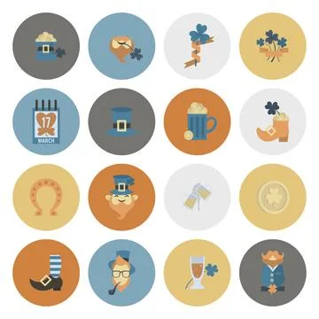 Saint Patricks Day Icon Set Saint Patricks Day Icon Set. Vector. Clean Wor... Stock Photos