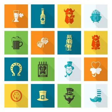 Saint Patricks Day Icon Set Saint Patricks Day Icon Set. Vector. Clean Wor... Stock Photos