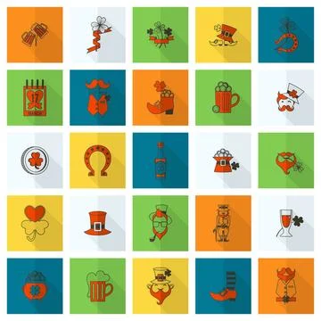 Saint Patricks Day Icon Set Saint Patricks Day Icon Set. Vector. Clean Wor... Stock Photos