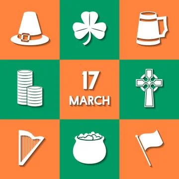 Saint Patrick's Day icons イラスト素材
