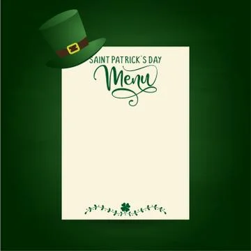 Saint Patrick's day menu - design for Bars, restaurants, flyers, cards Stock Illustration
