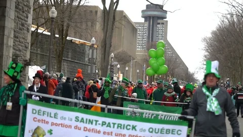 Saint-Patrick's Day Parade in Quebec City Stock Footage 88633623
