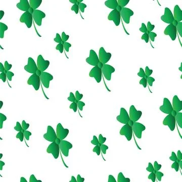Saint Patricks day pattern with four leaf clover Stock Illustration