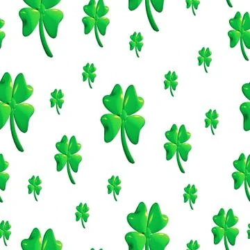 Saint Patricks day pattern with four leaf clover illustration Stock Illustration