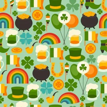 Saint Patrick's Day seamless pattern Stock Illustration
