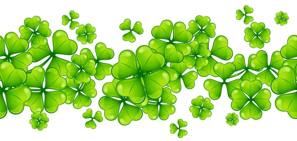 Saint Patricks Day seamless pattern with clover. Stock Illustration
