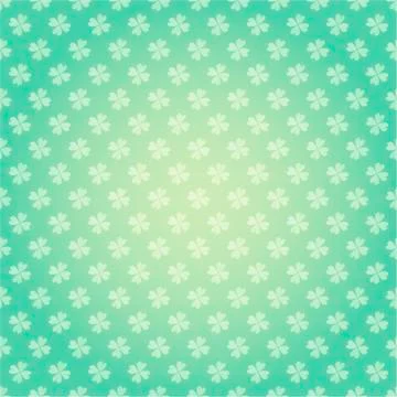 Saint Patricks Day seamless pattern with clover shamrock Vector cartoon color Stock Illustration