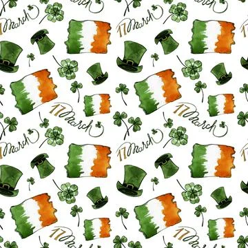 Saint Patrick's Day seamless pattern Stock Illustration