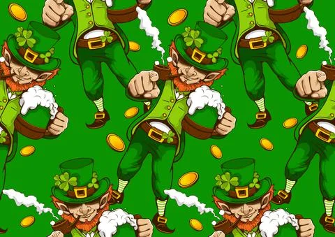 Saint Patrick's Day seamless pattern Stock Illustration