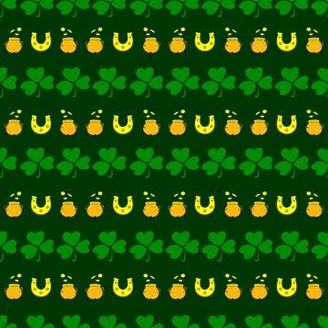 SAINT PATRICK'S DAY seamless pattern with clover. Stock Illustration