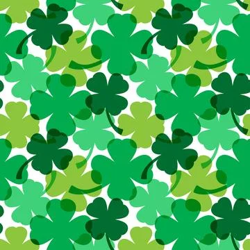 Saint Patrick's Day Seamless Pattern Design Featuring Hand Drawn Decorative.. Stock Illustration