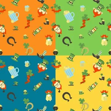 Saint Patricks Day Seamless Pattern Saint Patricks Day Seamless Pattern. F... Stock Photos