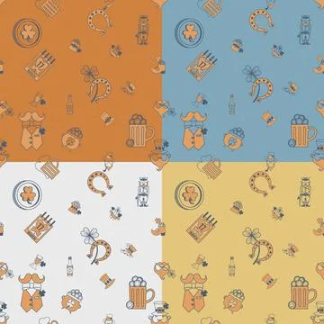 Saint Patricks Day Seamless Pattern Saint Patricks Day Seamless Pattern. F... 스톡 사진