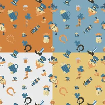 Saint Patricks Day Seamless Pattern Saint Patricks Day Seamless Pattern. F... 스톡 사진