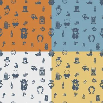 Saint Patricks Day Seamless Pattern Saint Patricks Day Seamless Pattern. F... 스톡 사진