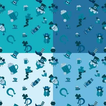 Saint Patricks Day Seamless Pattern Saint Patricks Day Seamless Pattern. F... 스톡 사진