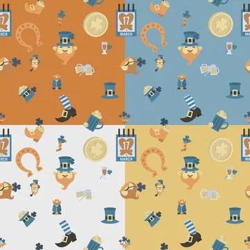 Saint Patricks Day Seamless Pattern Saint Patricks Day Seamless Pattern. F... 스톡 사진