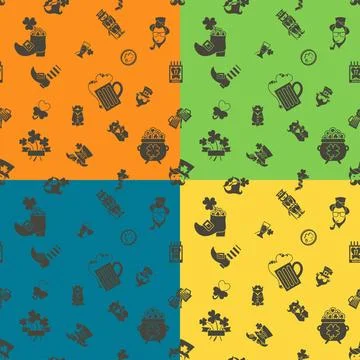 Saint Patricks Day Seamless Pattern Saint Patricks Day Seamless Pattern. F... 스톡 사진