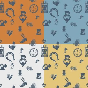 Saint Patricks Day Seamless Pattern Saint Patricks Day Seamless Pattern. F... 스톡 사진