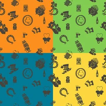 Saint Patricks Day Seamless Pattern Saint Patricks Day Seamless Pattern. F... 스톡 사진