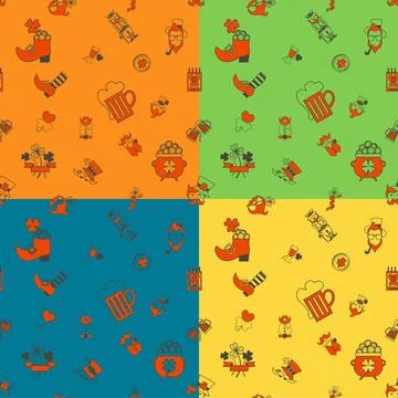 Saint Patricks Day Seamless Pattern Saint Patricks Day Seamless Pattern. F... 스톡 사진
