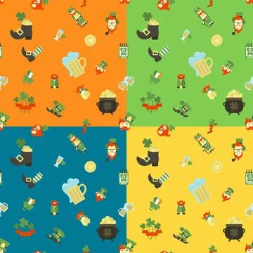 Saint Patricks Day Seamless Pattern Saint Patricks Day Seamless Pattern. F... 写真素材