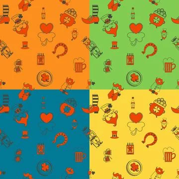 Saint Patricks Day Seamless Pattern Saint Patricks Day Seamless Pattern. F... 스톡 사진