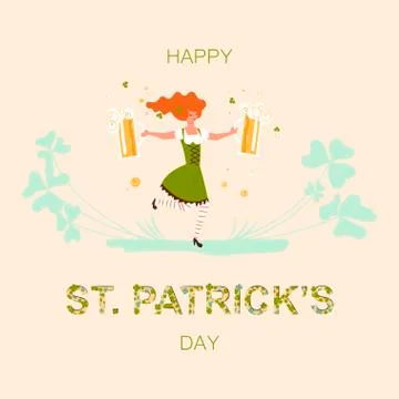 Saint Patricks Day square banner Illustrazione stock