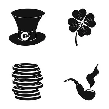 Saint patrick's day symbols representing irish tradition and luck Stock Illustration